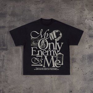 My Only Enemy Is Me Cool Vintage Graphic T-Shirt